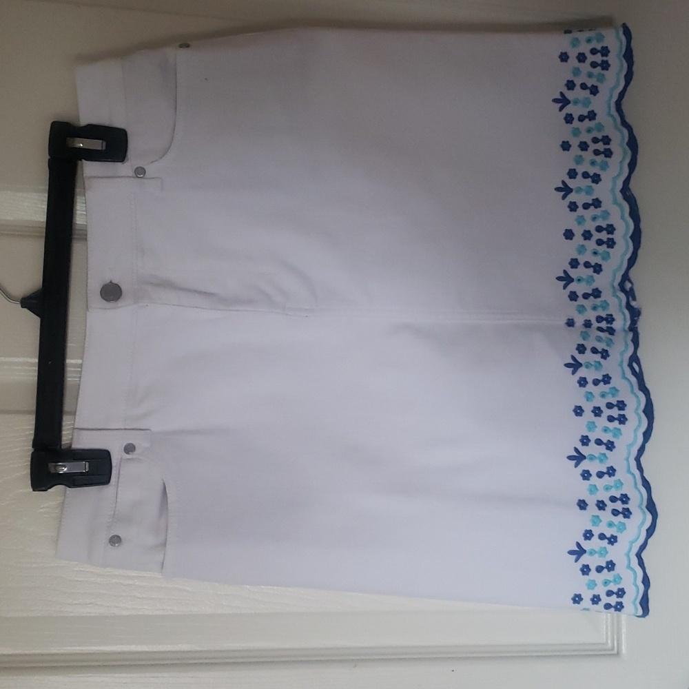 Talbots Embroidered Mid Skirt